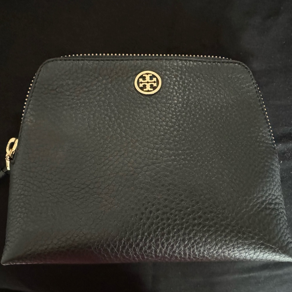 Tory Burch Pebbled Leather Makeup Bag